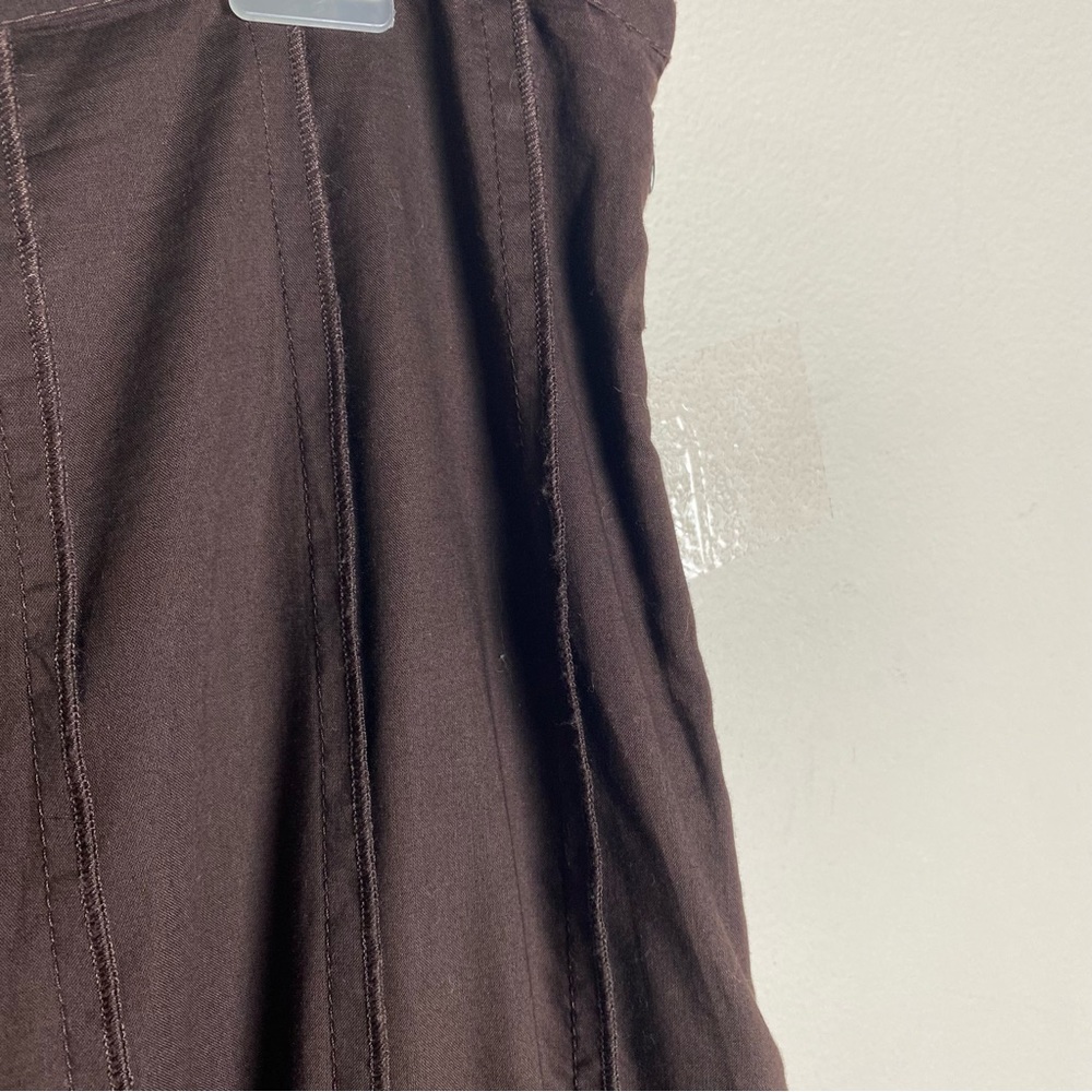 Michael Kors Women's Aline Midi Skirt Chocolate Brown Lined Sz 8 Layered (Flawed - Picture 4 of 11